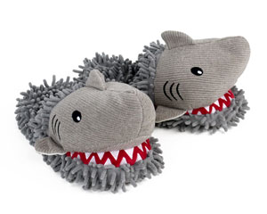 Fuzzy Shark Slippers