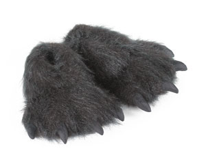 Kids Black Bear Paw Slippers