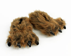 Kids Grizzly Bear Paw Slippers