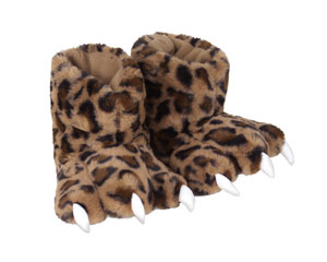 Kids Leopard Paw Slippers