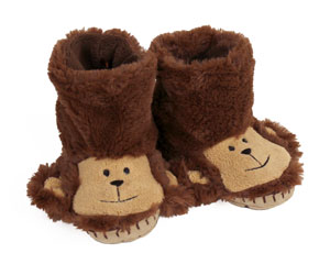 Fuzzy Monkey Slippers :: Animal Slippers