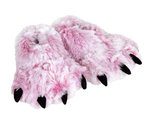 Kids Pink Tiger Paw Slippers