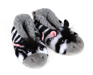 Kids Zebra Sock Slippers