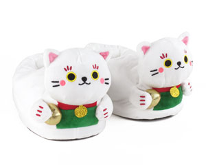 Maneki Neko Lucky Cat Slippers