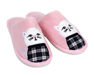 Plaid Cat Slippers